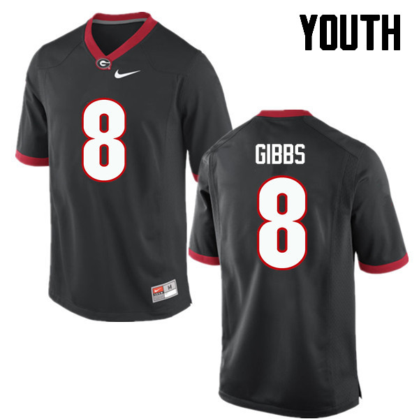 Youth Georgia Bulldogs #8 Deangelo Gibbs College Football Jerseys-Black